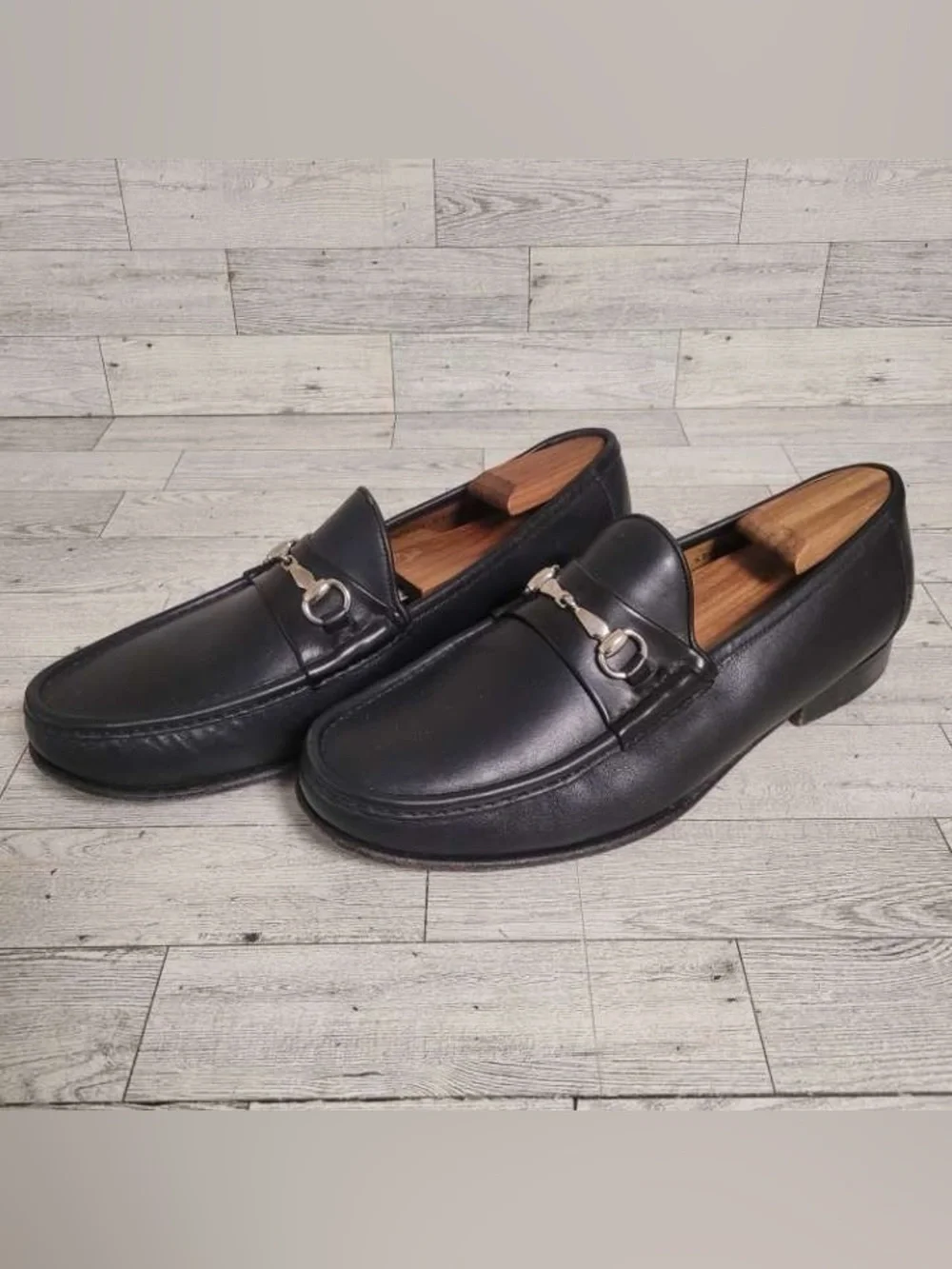 Men's Allen Edmonds Verona Black Leather Horse Bit Loafers Size 10 Italy Made